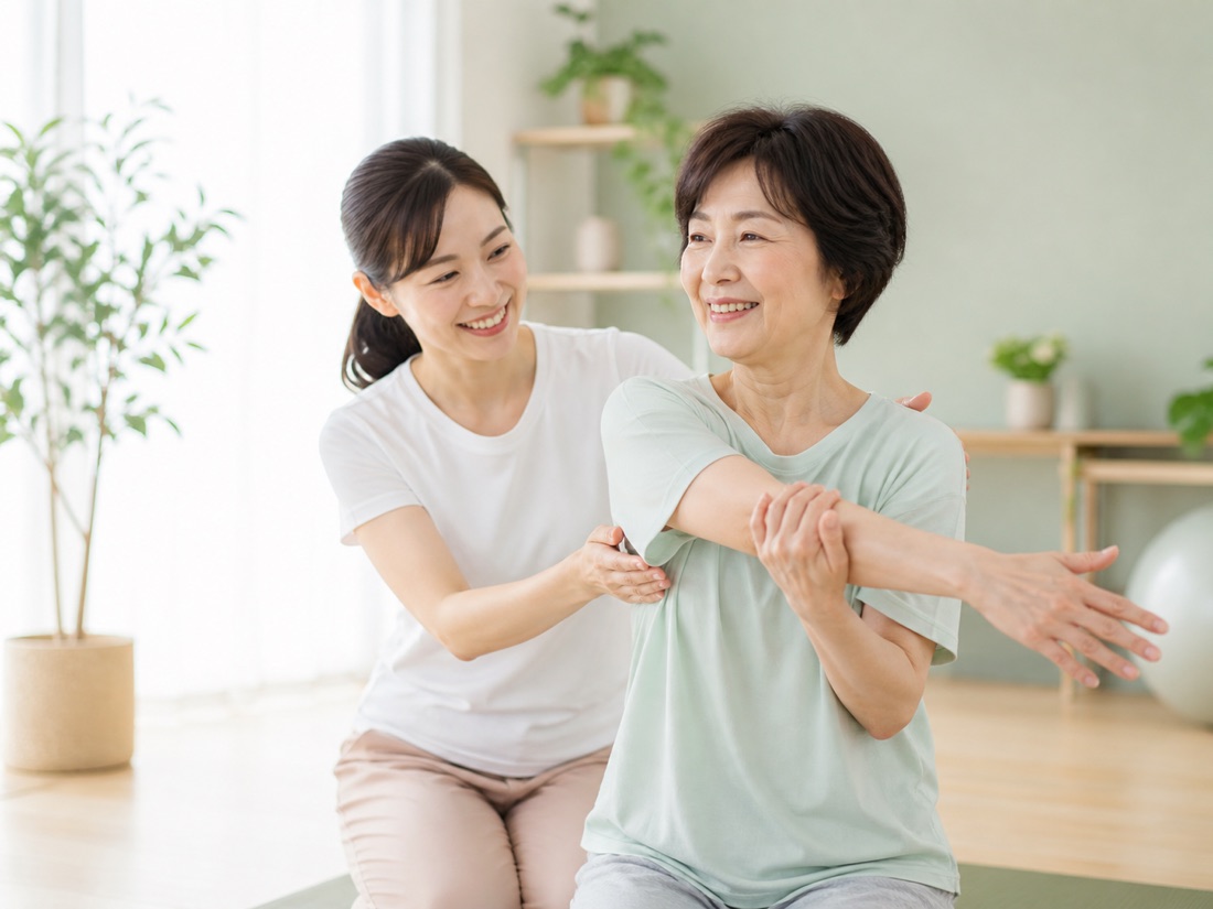 ストレッチを行っている様子
